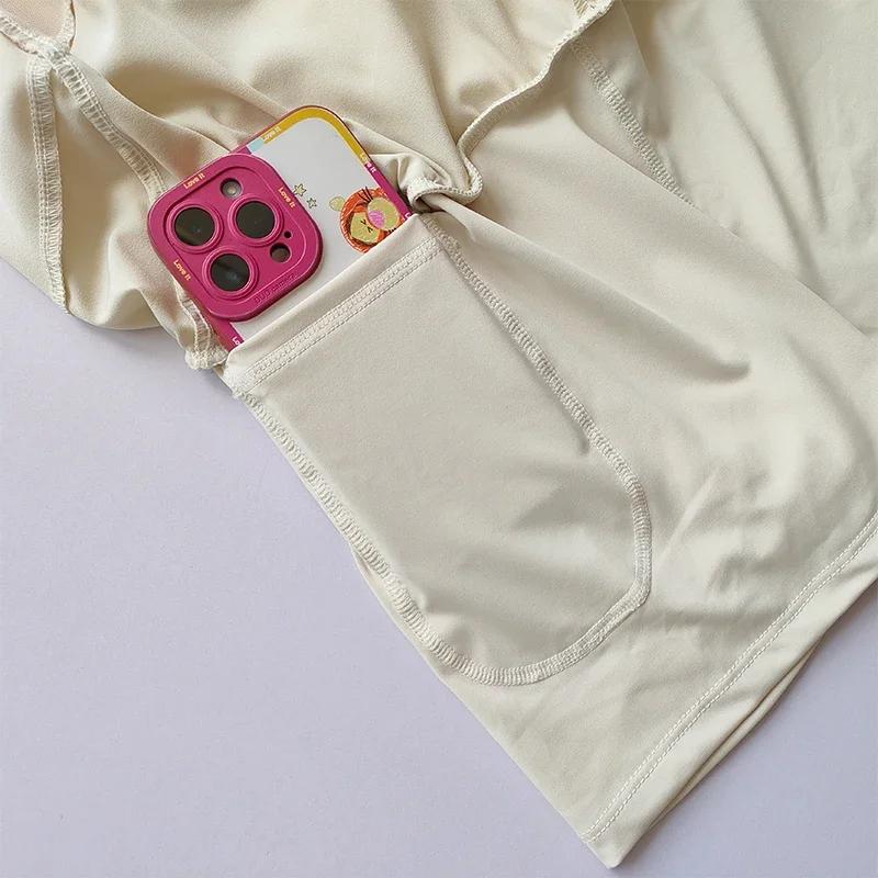 Short de sport taille haute pour femme