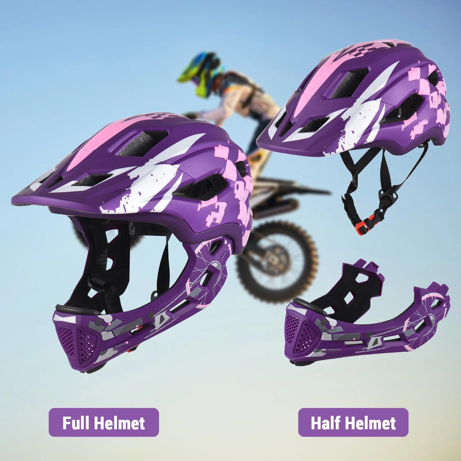 Casque de vélo pour enfants, léger, détachable, intégral, réglable de 54 à 56 cm, pour enfants de 5 à 9 ans