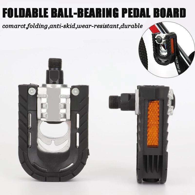 Pédale de vélo pliable – Pédales de vélo universelles, antidérapantes et durables, légères, convient à la plupart des vélos adultes et vélos VTT