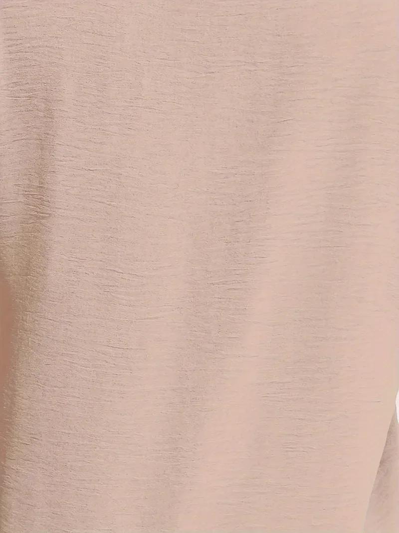 Chemisier uni à col en V pour femmes, grande taille 1XL-5XL, chemisier décontracté à manches courtes pour printemps et été, vêtements grande taille pour dames
