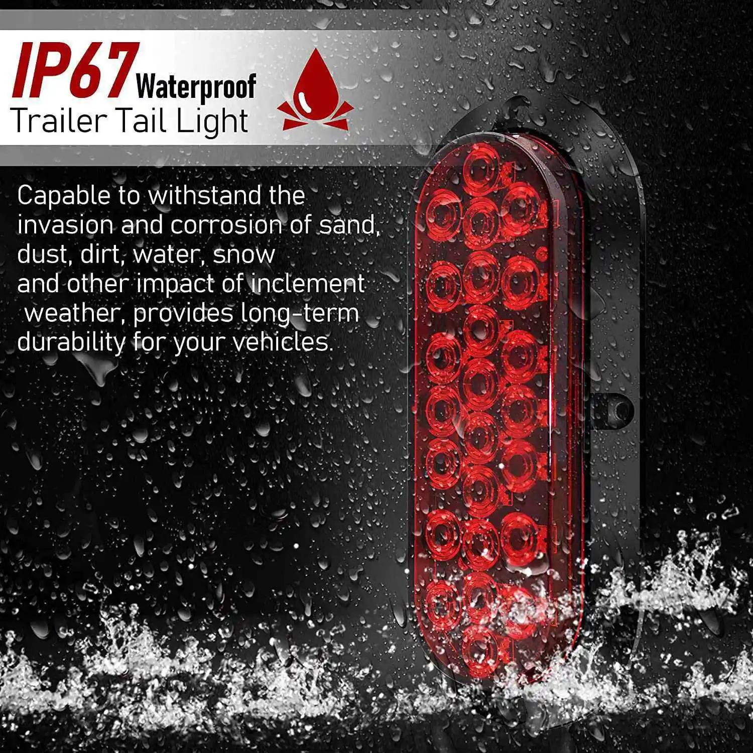 Feux arrière LED pour remorque, 24 feux de freinage LED pour camion, clignotants latéraux de camion adaptés aux remorques de bateau, camions RV