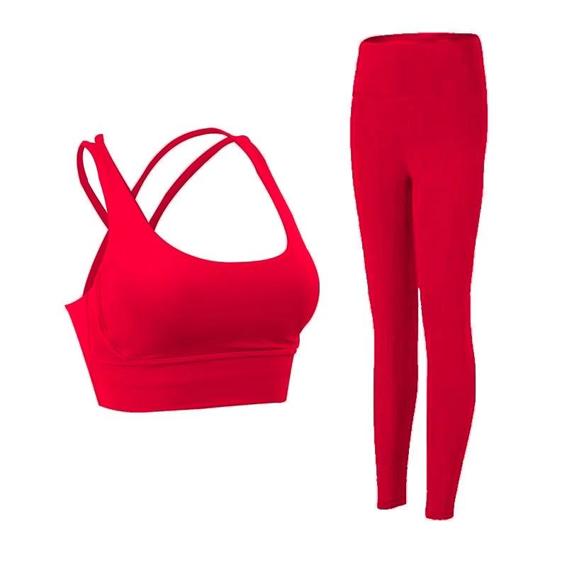 Ensemble yoga 2 pièces femme - Leggings et soutien-gorge sport pour Pilates