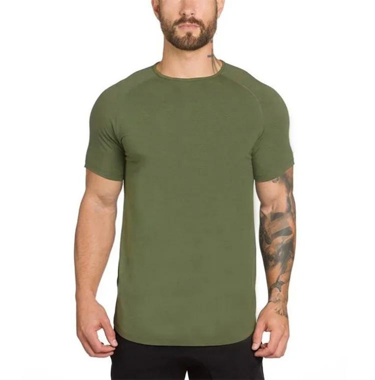 Marque vêtements de sport fitness t-shirt hommes mode étendre hip hop été à manches courtes t-shirt coton musculation muscle t-shirt homme