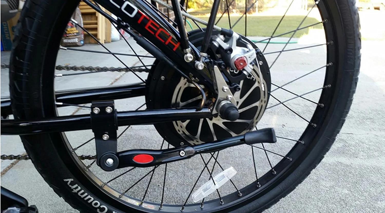 Béquille de vélo, support de vélo réglable en aluminium, béquille latérale à montage arrière, compatible avec les vélos de 20 à 27,5 pouces (noir)