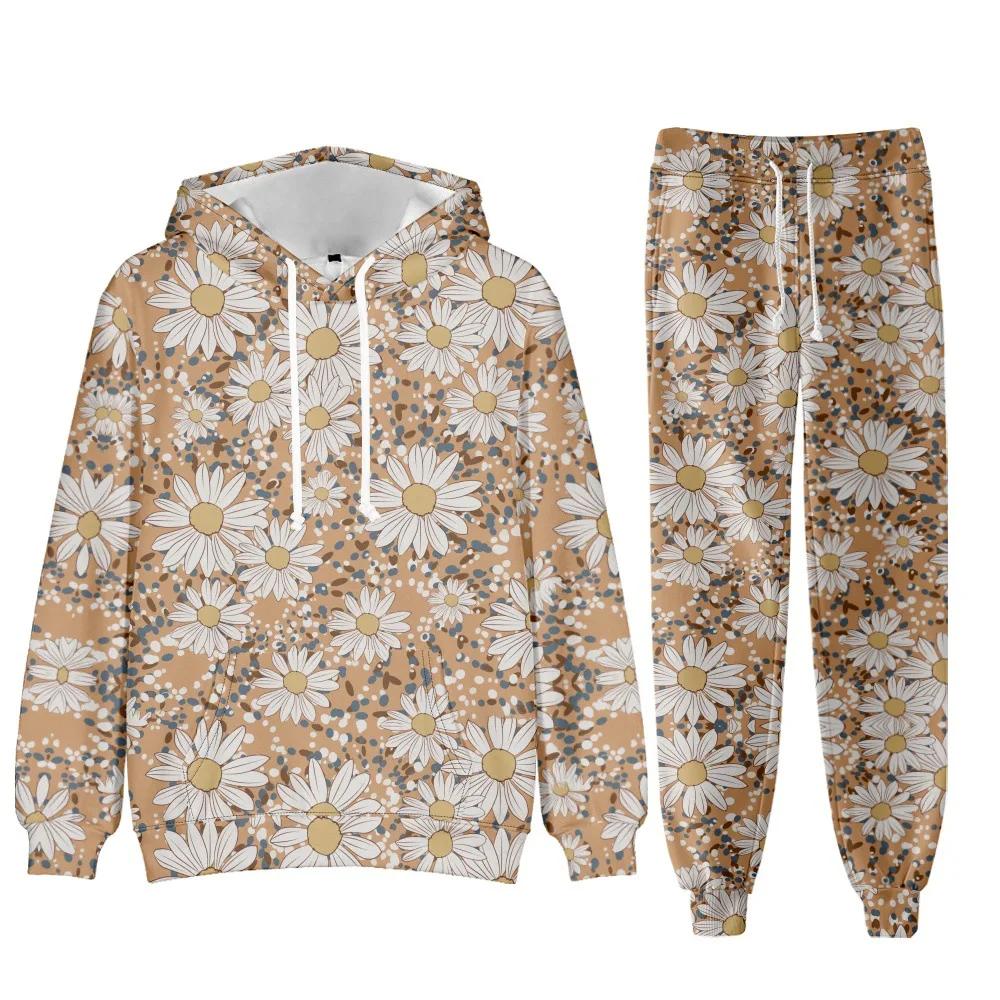 Survêtement Floral Chic Et Élégant Pour Femme Tenue De Sport Amusante Salon Jogging Respirant Occasions Spéciales