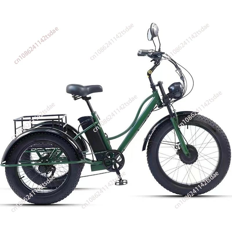 Vélo électrique de montagne 750W à 3 roues avec deux sièges pour personnes âgées