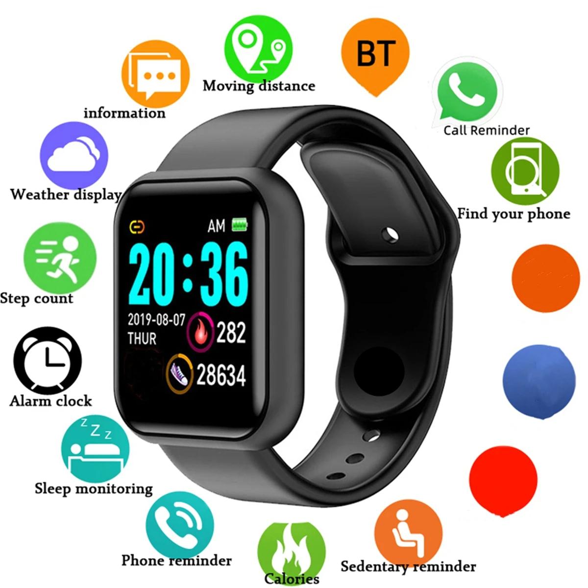 Montre connectée pour femmes et hommes, montre-bracelet Bluetooth, lecteur de musique, Fitness, Sport, moniteur de sommeil, montres numériques
