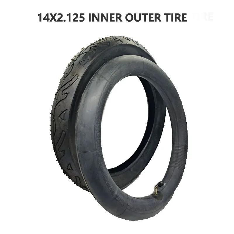 Pneu intérieur et extérieur épais et durable de 14 pouces 14x2.125 54-254, adapté aux pneus de vélo électrique 14*2.125.