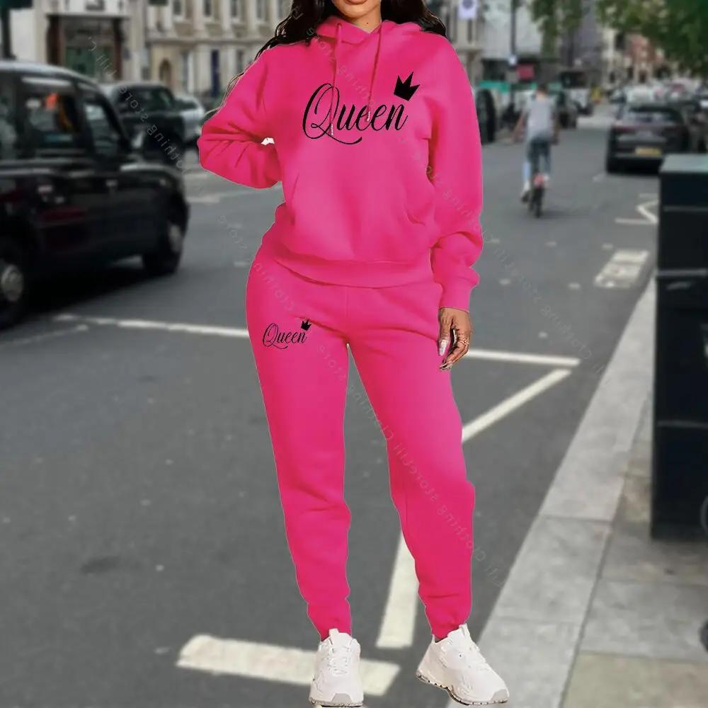 Ensemble de survêtement pour femmes, vêtements d'automne et d'hiver, sweats à capuche et pantalons, mode, haute qualité, esthétique, marque de luxe, streetwear, ensembles de pantalons pour femmes