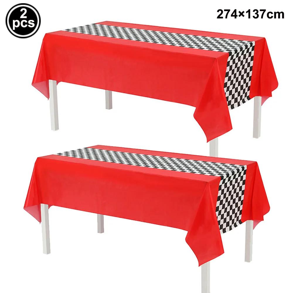 Nappe de fête de voiture de course à carreaux