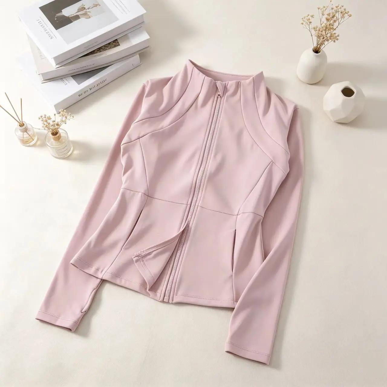 Vêtements de yoga, coupe-vent, vêtements de sport pour femme, sweat-shirt à manches longues, vestes de sport, hauts d'entraînement pour femme, vêtements de sport
