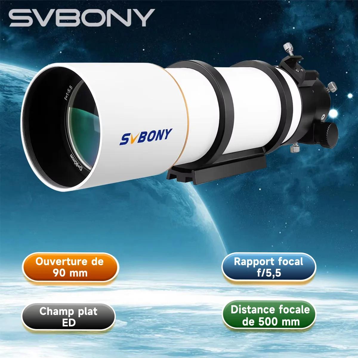 Télescope Svbony SV48P 90/102 mm - Réfracteur double vitesse pour l'astrophotographie du ciel profond