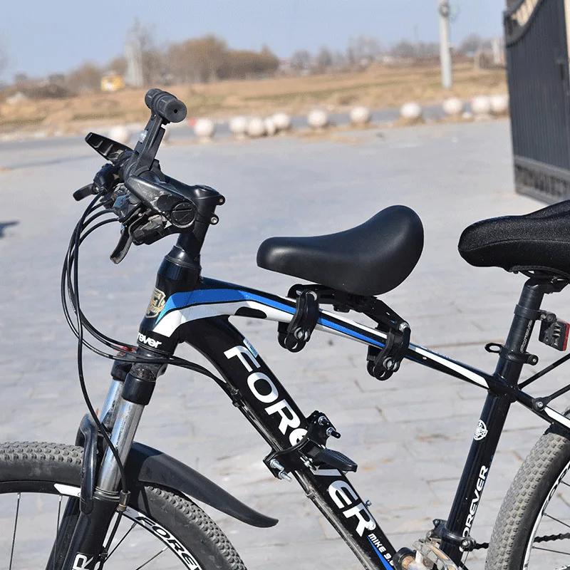Siège enfant pour VTT, siège de sécurité avant, coussin de siège de vélo pour enfants, confortable et durable, en acier