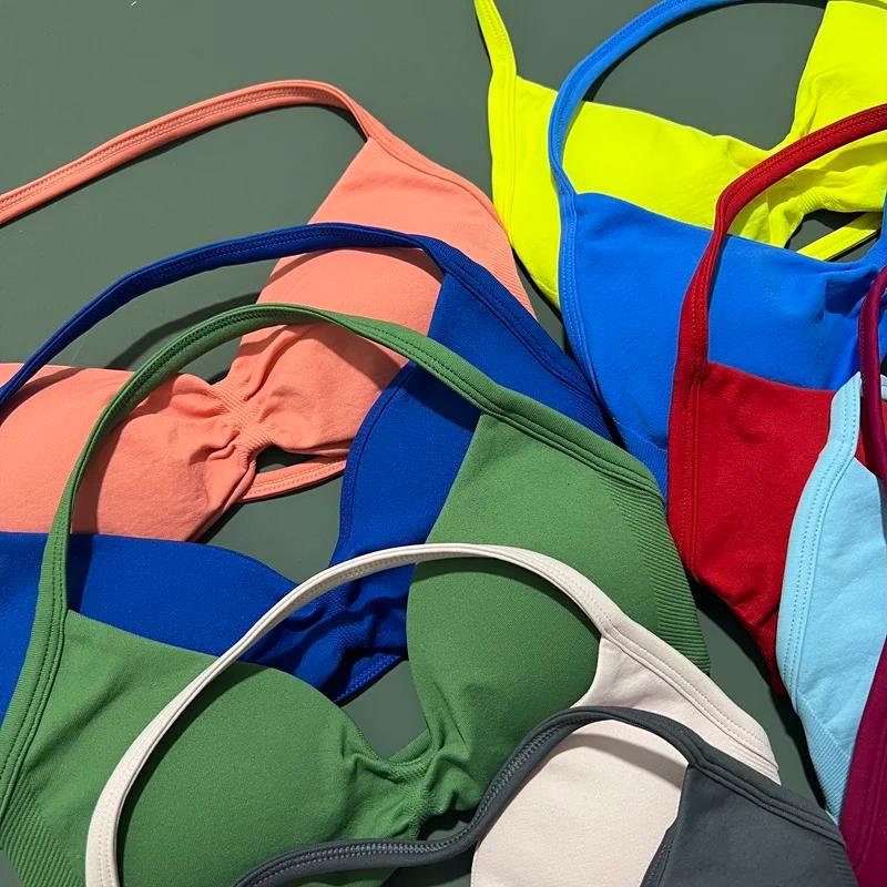 HISTELLO Soutien-gorge de sport à bretelles fines pour femme