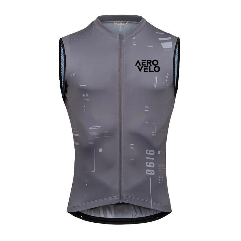 Gilet de cyclisme AERO VELO coupe-vent imperméable pour la course à pied 2026 – Maillot de cyclisme sans manches pour homme – Gilets d'été pour hommes
