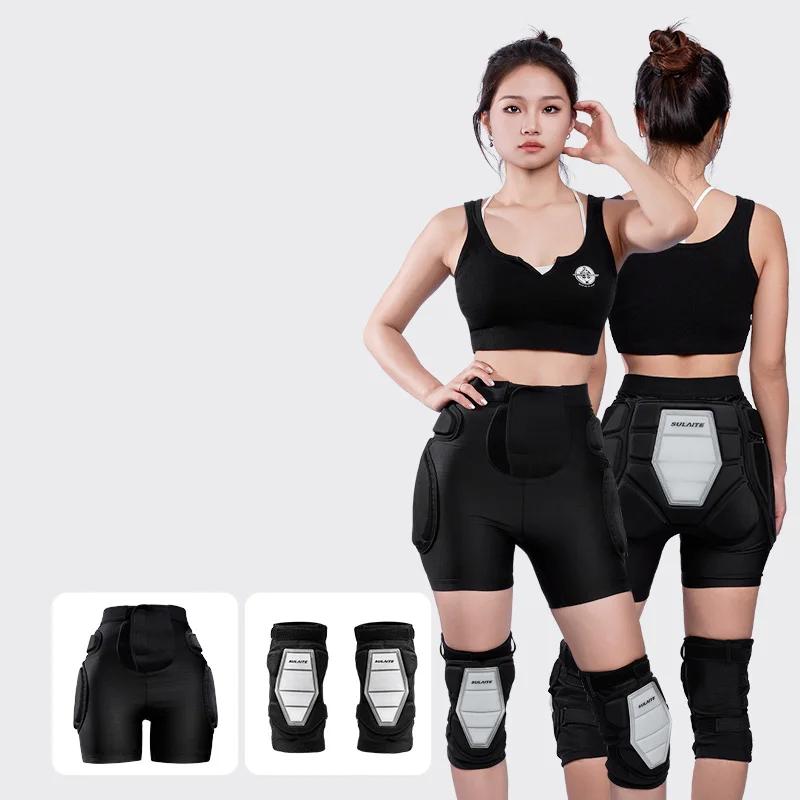 Short de protection rembourré 3D avec genouillères - Équipement en Silicone EVA pour cyclisme et sports d'hiver