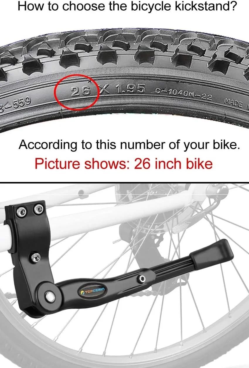 Béquille de vélo réglable en alliage d'aluminium, béquille latérale de vélo