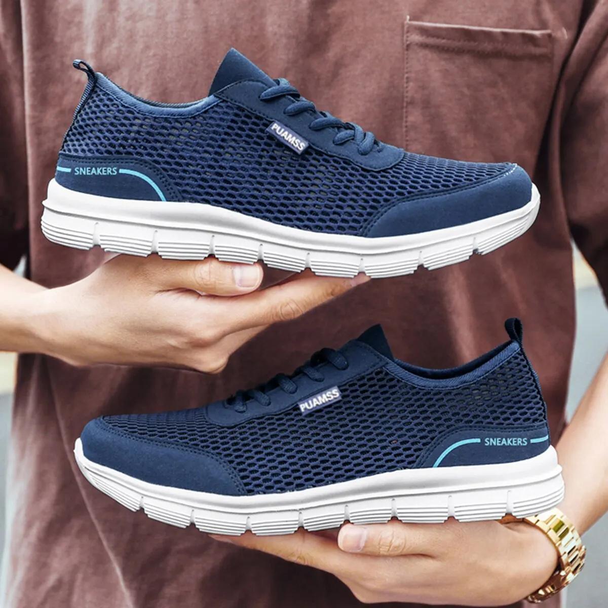 Sneakers de course pour hommes en maille d'été - Baskets légères et respirantes pour sport