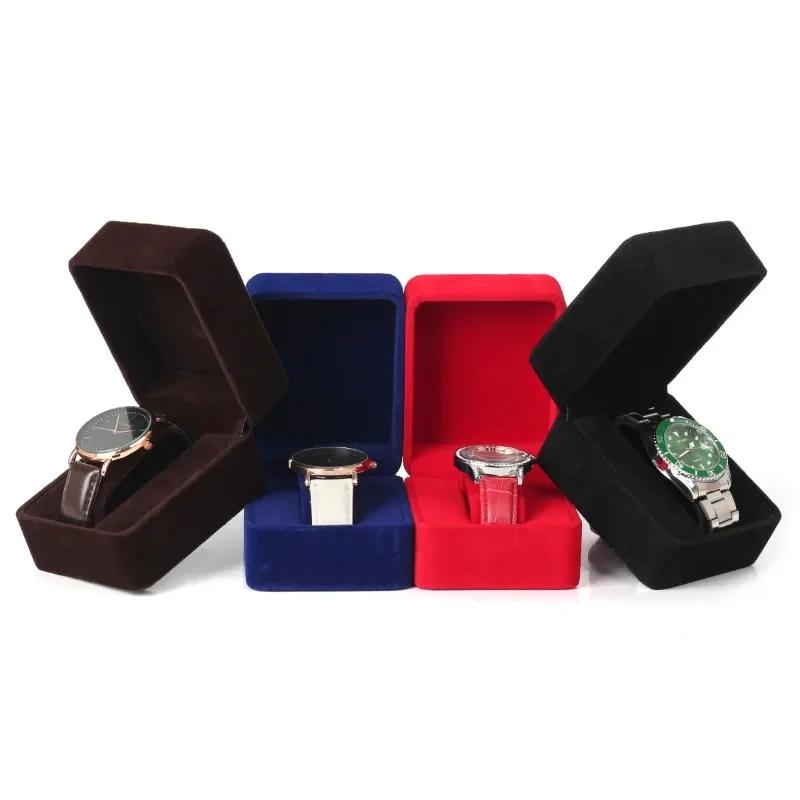 Boîte de rangement en velours coin rond pour montres de mode et smartwatches élégantes pour homme et femme occasions spéciales affaires cadeaux bijoux