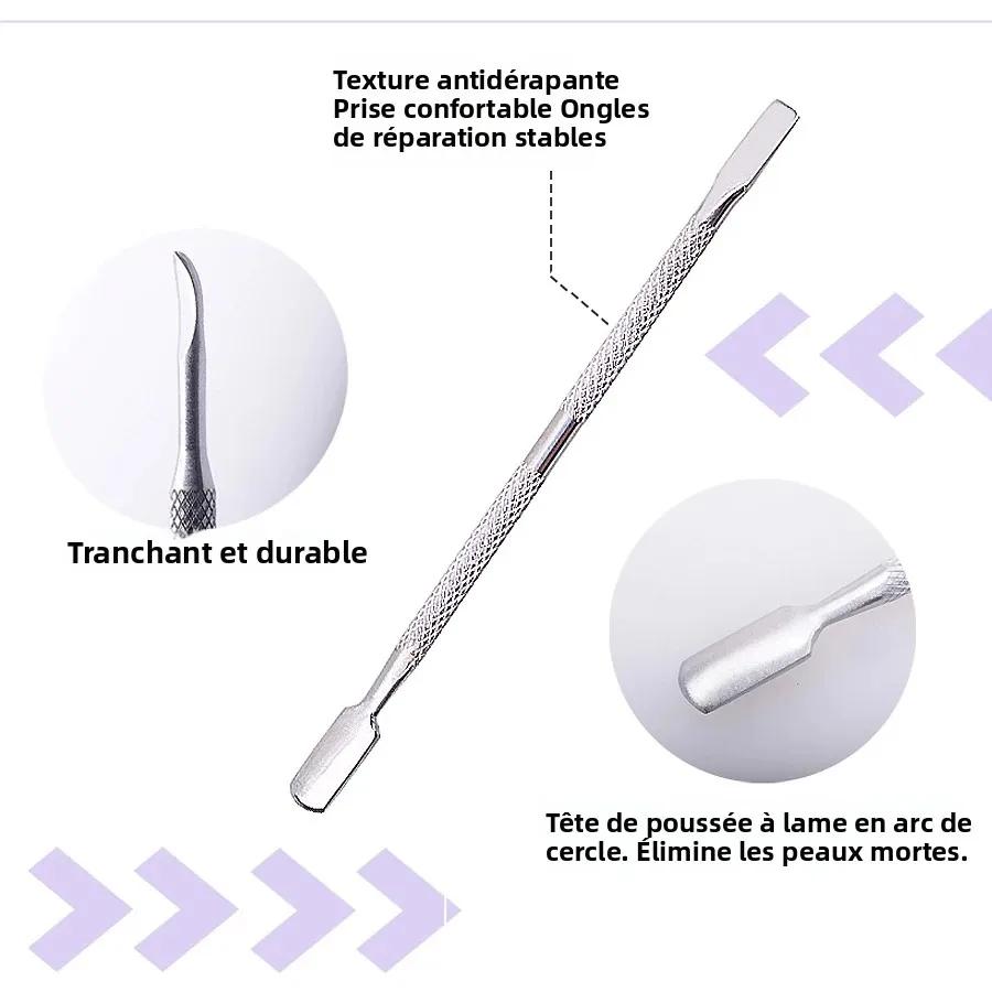 Dissolvant de cuticules en acier inoxydable