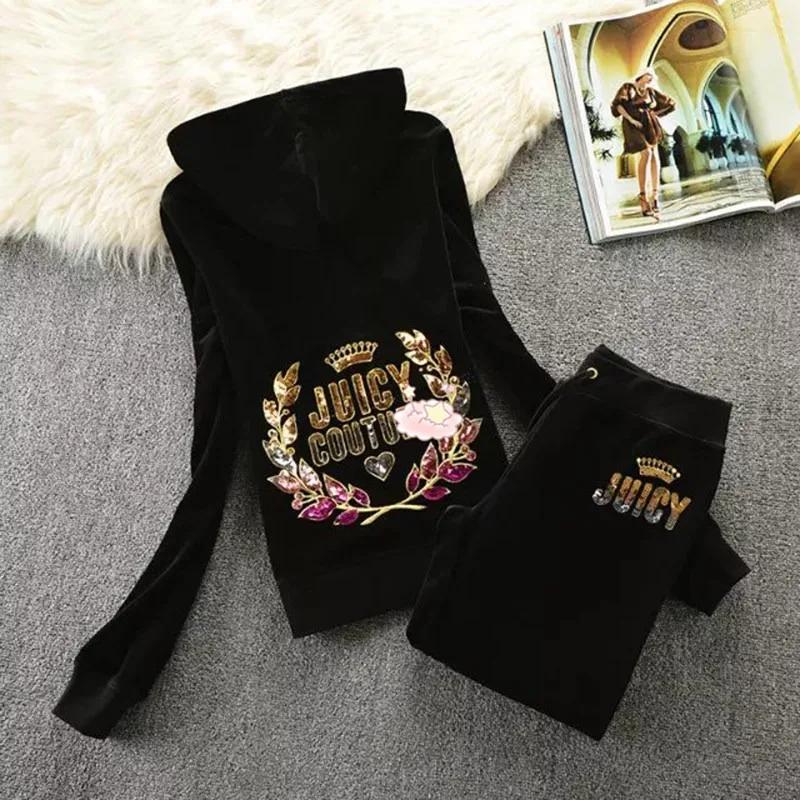 Veste de sport en velours pour femme, à manches longues, style décontracté, avec sequins, coupe ajustée et amincissante, ensemble deux pièces