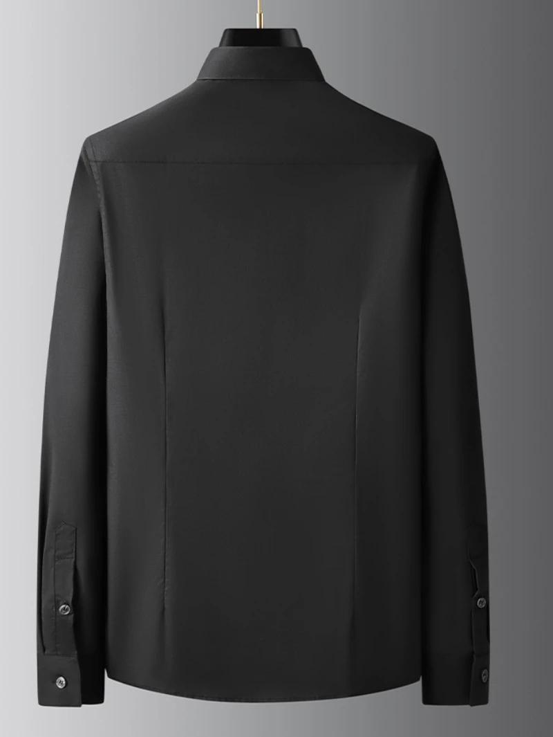 Marque vêtements hommes chemises ruban décoration à manches longues chemises décontractées de haute qualité affaires de luxe robe sociale chemise Streetwear