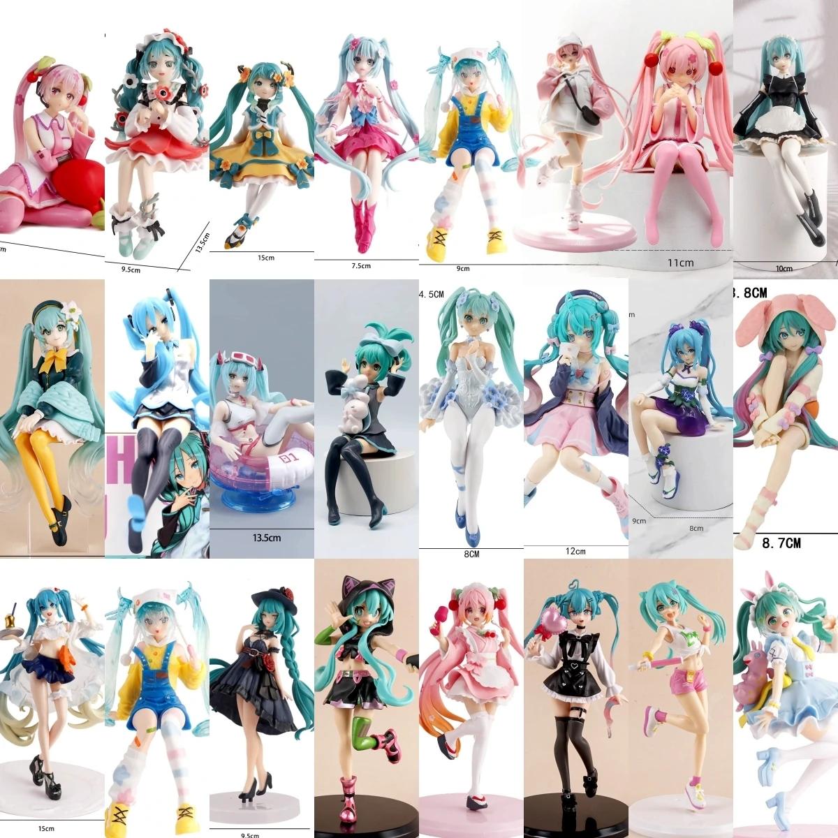Figurine d'anime robe de mariée figurines d'action Kawaii maillot de bain Vocaloid PVC modèle à collectionner jouets fil