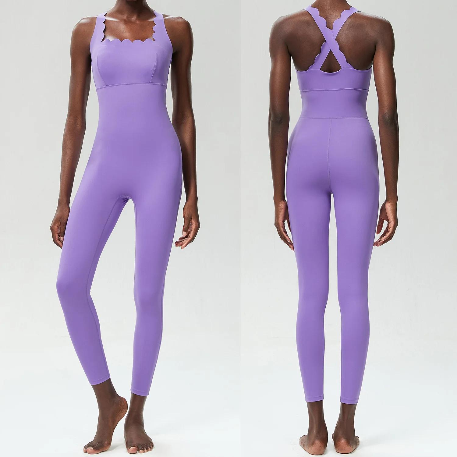 Combinaison de sport une pièce femme extensible et respirante - Vêtements de yoga ajustés et doux