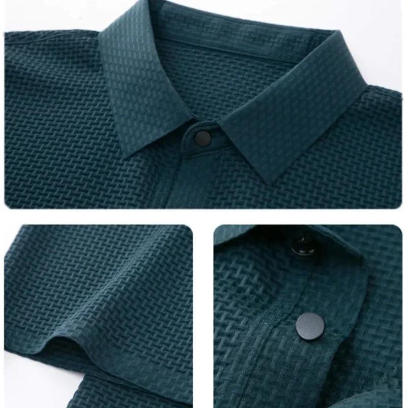 Vêtements de marque été nouveau T-shirt à manches courtes pour hommes soie glacée POLO frais et respirant affaires décontracté haut absorbant la sueur