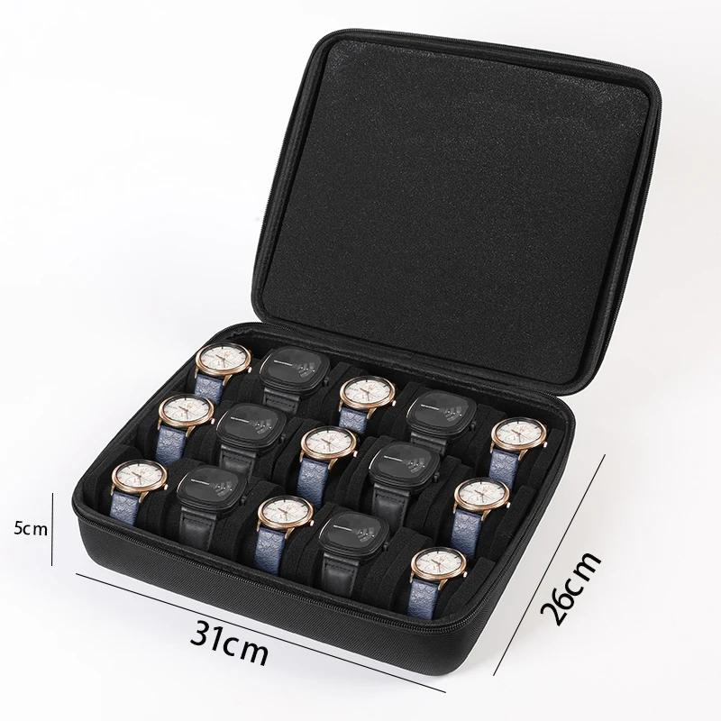 Boîte à montres organisatrice avec support d'affichage pour hommes et femmes rangement montres-bracelets et montres intelligentes occasions spéciales cadeau d'anniversaire noël