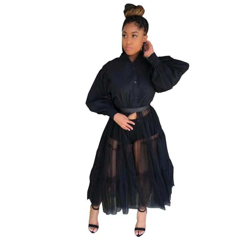 Robe chemise décontractée personnalisée grande taille pour femme – Vêtement d'été uni à manches courtes et simple boutonnage