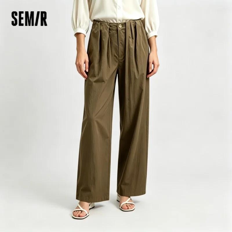 Semir femmes pantalon texturé ample incurvé Long décontracté mode vêtements pour femme