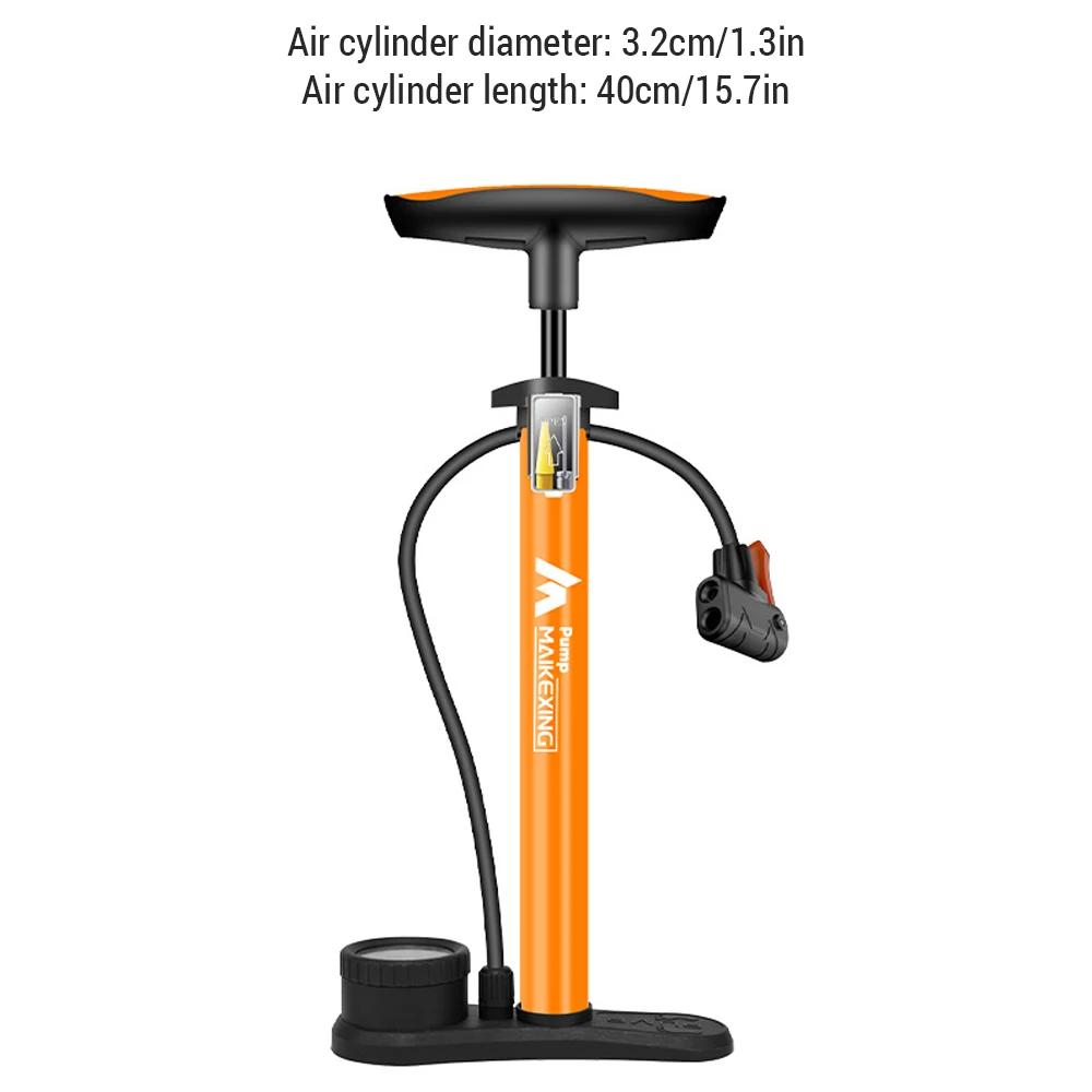 Pompe à vélo avec manomètre, gonfleur multifonctionnel pour vélos et voitures, 160PSI, manomètre haute pression, buse 3 en 1, pompe à air