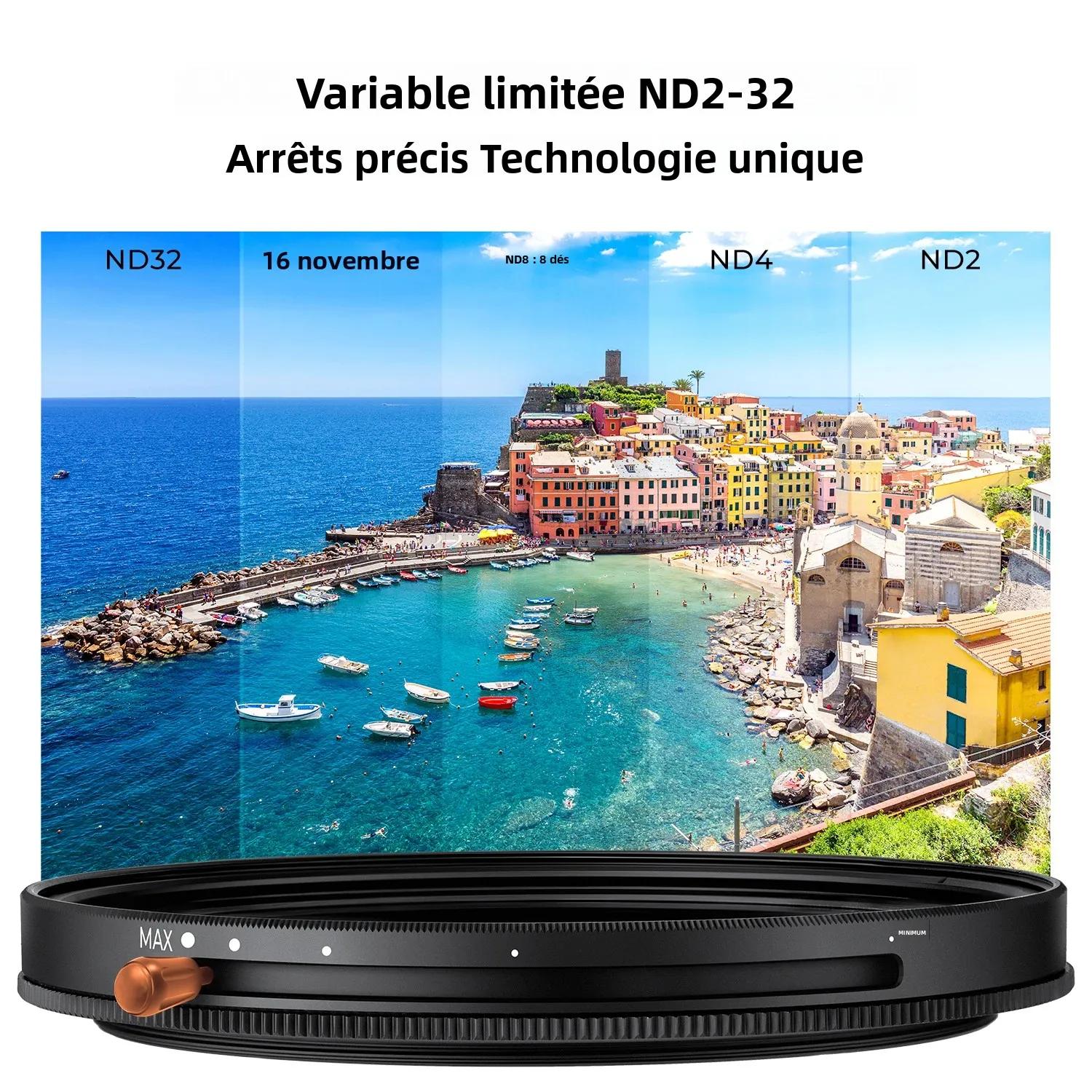 Filtre d'objectif 2-en-1 K&F CONCEPT ND & CPL ND2-ND32 (1-5 Stops) à densité neutre variable et polarisant pour objectif