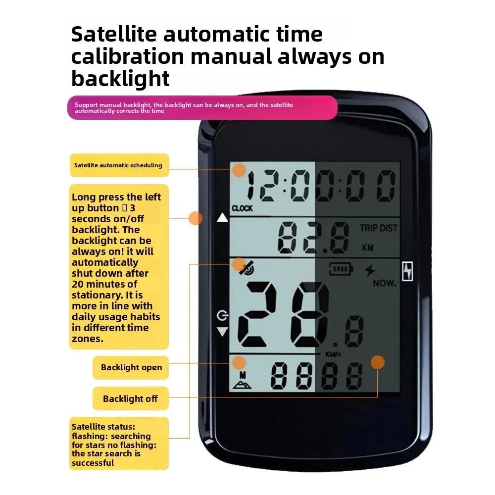 Ordinateur de vélo GPS, compteur de vitesse, odomètre avec rétroéclairage automatique, étanche et longue autonomie de la batterie