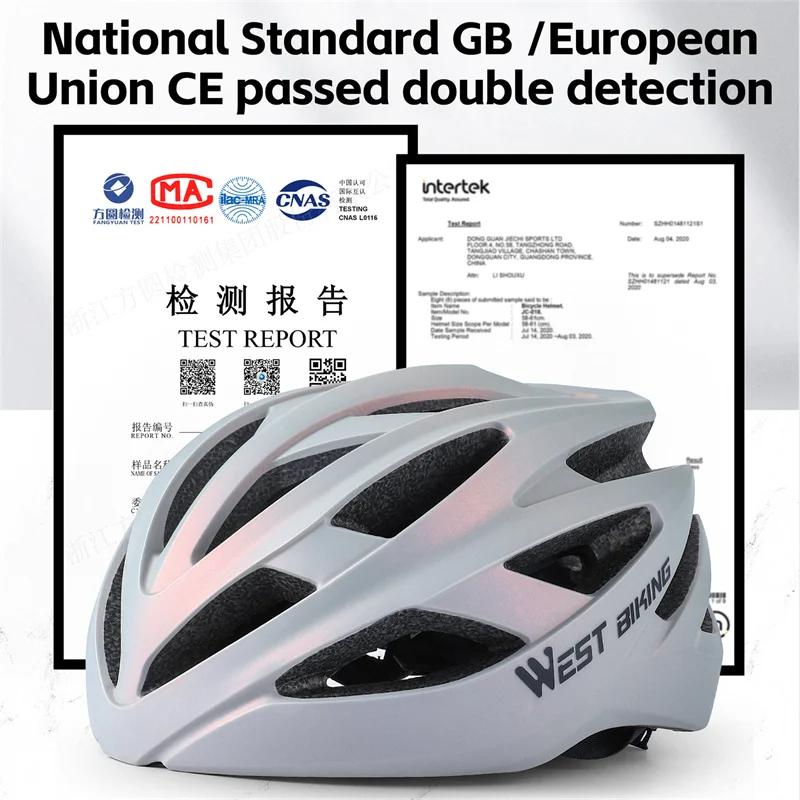 WEST BIKING-Casque de vélo léger intégré pour femme, multicolore, aérodynamique, vélo de route, casques de planche à roulettes