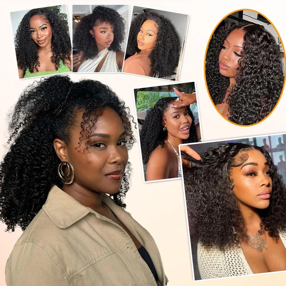 28 30 pouces Afro crépus bouclés cheveux humains Bundle Deal brésilien
