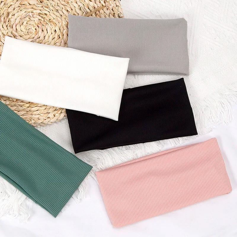 Bandes de cheveux élastiques de couleur unie pour femmes et hommes, bandeau de course, Fitness, sport, Yoga, accessoires de bandeau pour filles