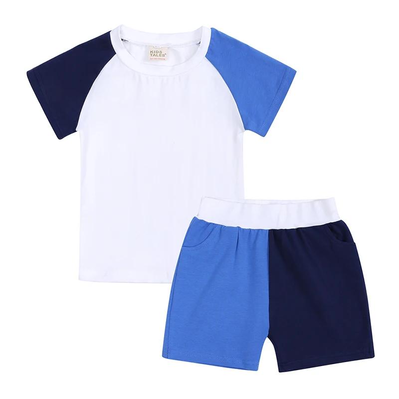 Survêtements pour enfants, ensembles de vêtements pour bébés garçons et filles, Shorts de couleurs contrastées pour filles et adolescents, ensemble de 2 pièces