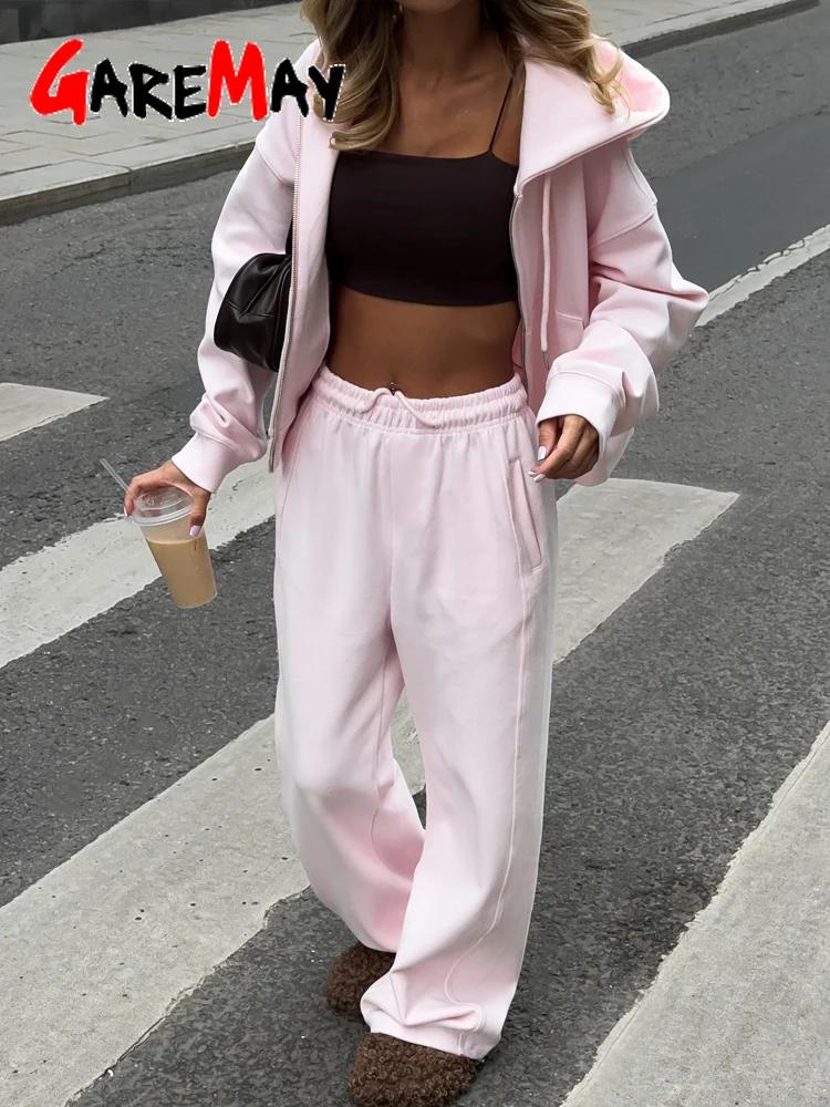 Magnifiques ensembles de survêtements pour femmes avec fermeture éclair et capuche