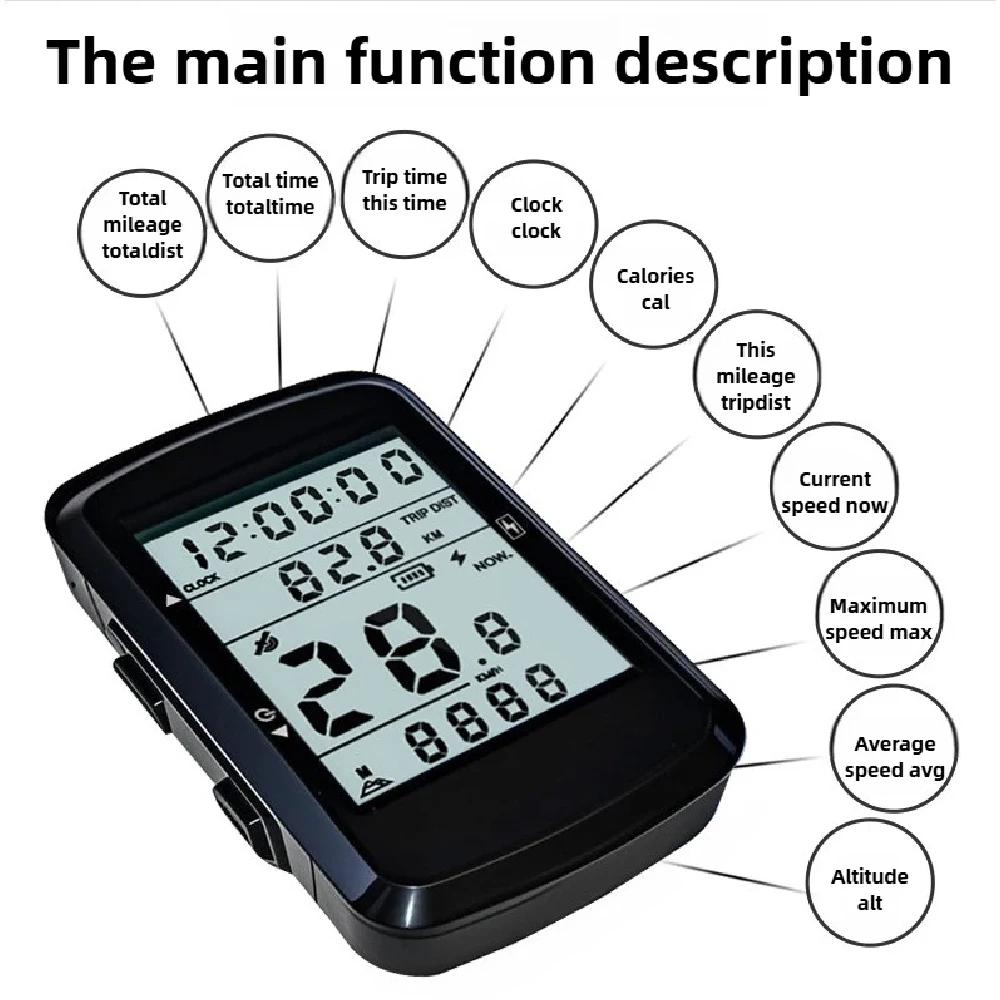 Ordinateur de vélo GPS, compteur de vitesse, odomètre avec rétroéclairage automatique, étanche et longue autonomie de la batterie