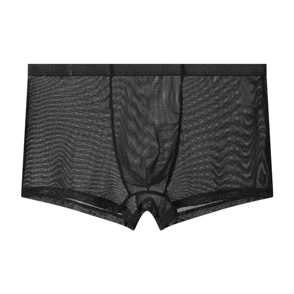 Sous-vêtements de mode pour hommes, caleçons boxer, maille transparente, shorts en maille fine, boxers respirants, séchage rapide, sous-vêtements pour hommes au quotidien