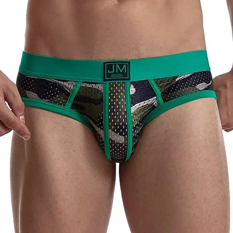Sous-vêtements pour hommes slips caleçons en Nylon taille basse maille respirant Camouflage