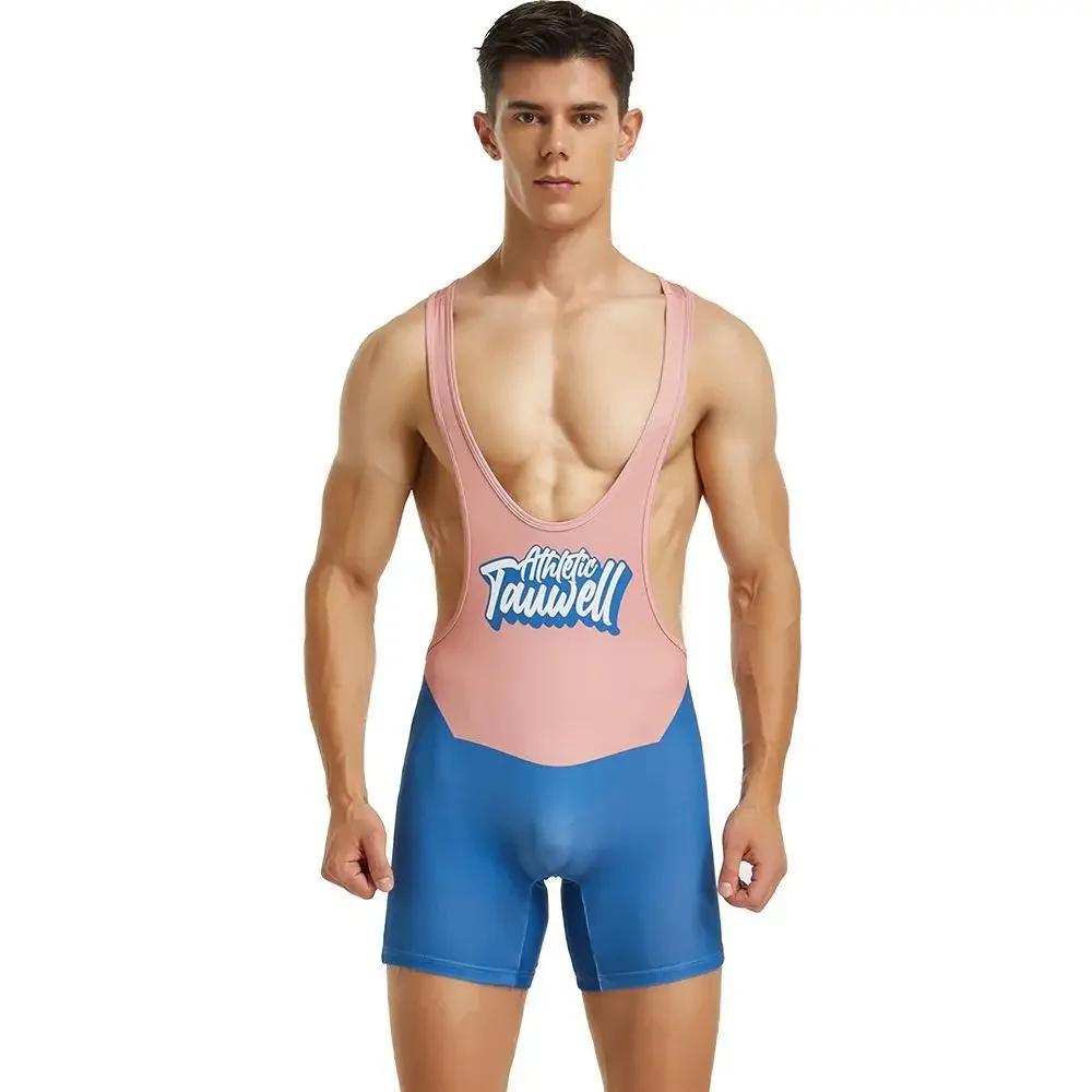 Lutte Singlet hommes sous-vêtements body - Entraînement course musculation combinaison sport intensive