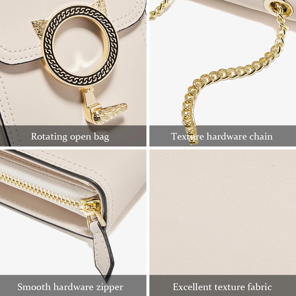 FOXER marque sac de téléphone portable en cuir fendu sac à bandoulière pour femme 2025 mode léger luxe