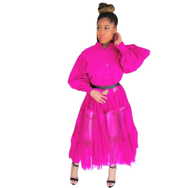 Robe chemise décontractée personnalisée grande taille pour femme – Vêtement d'été uni à manches courtes et simple boutonnage