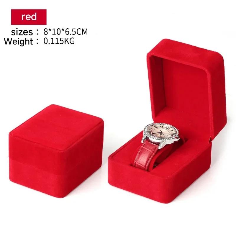 Boîte de rangement en velours coin rond pour montres de mode et smartwatches élégantes pour homme et femme occasions spéciales affaires cadeaux bijoux