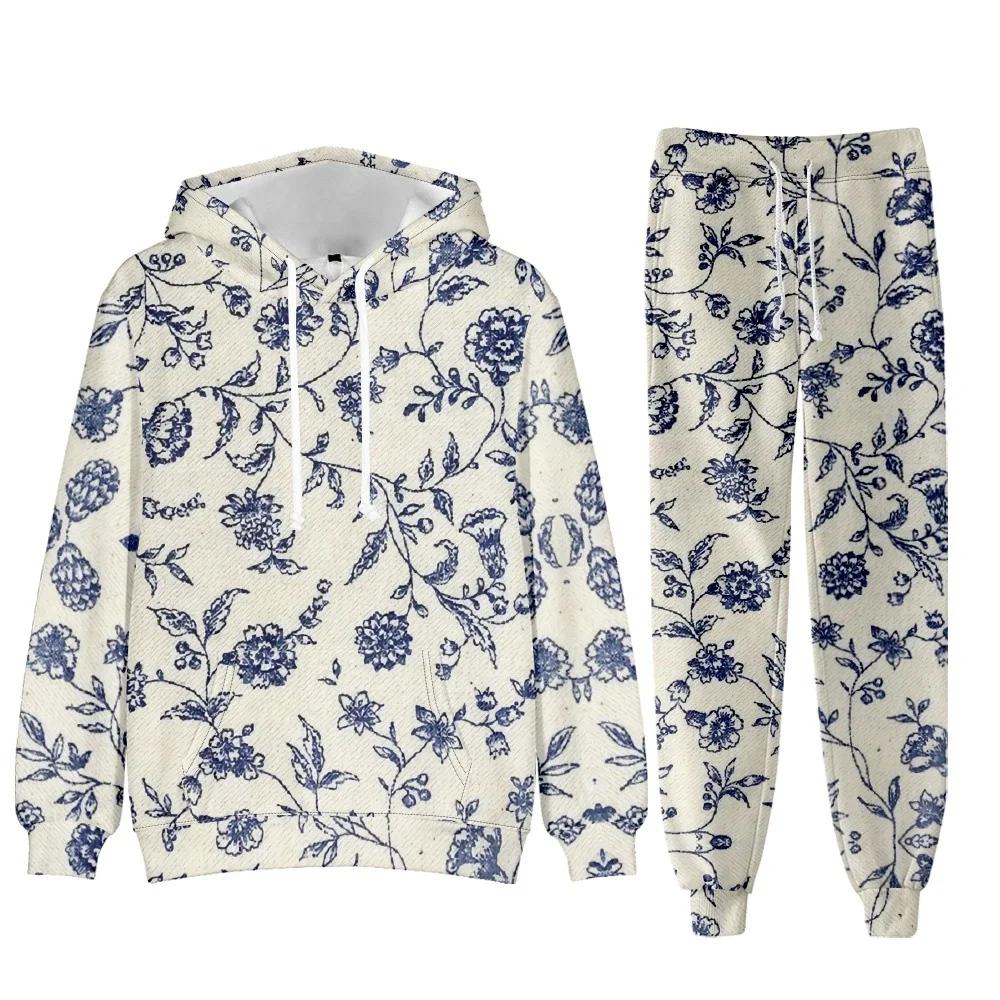 Survêtement Floral Chic Et Élégant Pour Femme Tenue De Sport Amusante Salon Jogging Respirant Occasions Spéciales