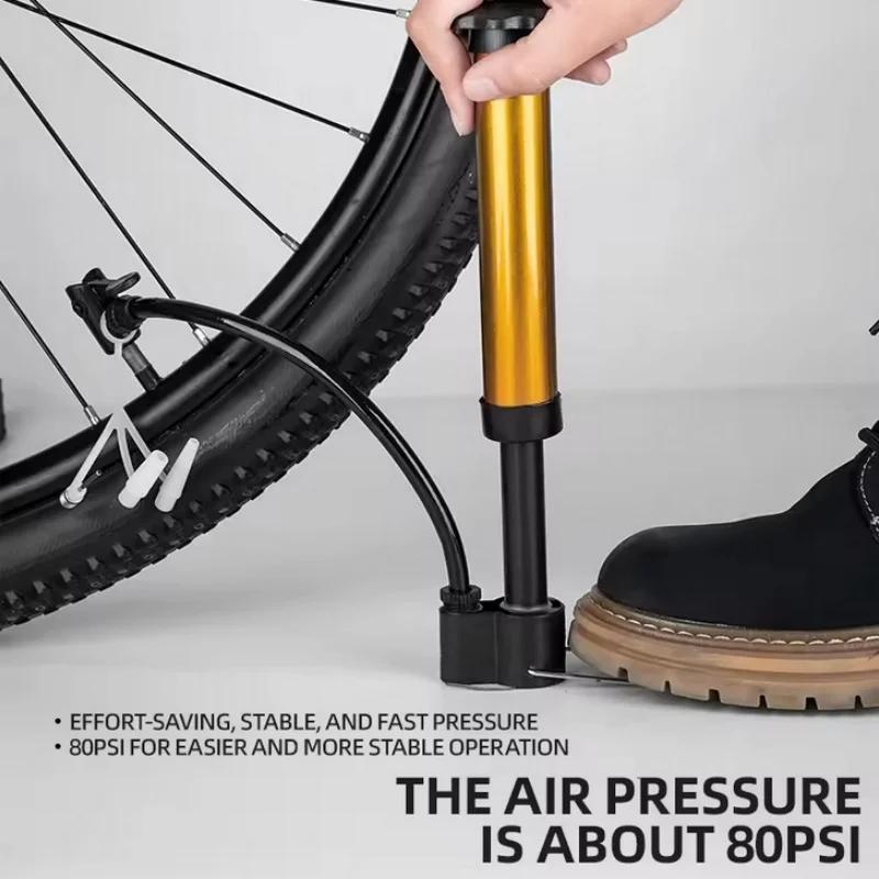 Pompe à Air manuelle pour vélo vtt, 80 PSI, gonfleur de pneus, ballon, Valve Schrader, pompe au sol, accessoires de cyclisme