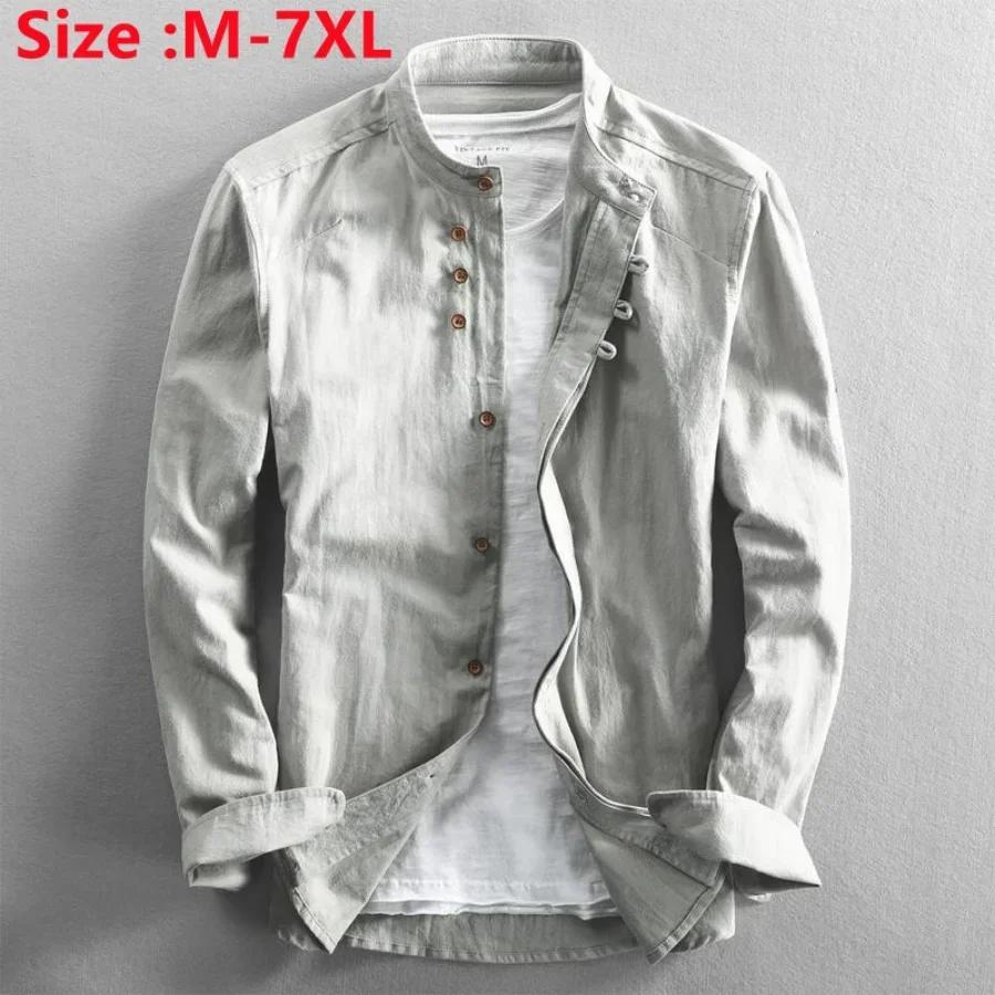 Chemise en lin de coton décontracté pour hommes